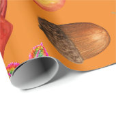 秋の秋ハロウィーンパンプキンスパイスサートオレンジ ラッピングペーパー (ロールコーナー)