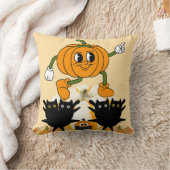 秋の秋ハロウィーンブラックキャットカボチャ装飾品 クッション (ブランケット)