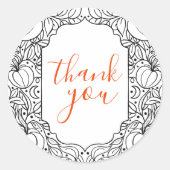 秋の秋ハロウィーンベイビーシャワーサンキュー ラウンドシール (正面)