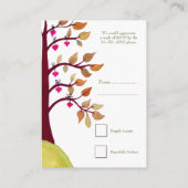 秋の秋ハートツリーカービングウェディングRSVPカード エンクロージャーカード (裏面)