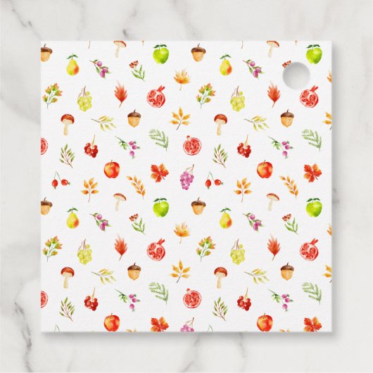 秋の秋ハーベスト結婚のサンキュー フェイバータグ (裏面)