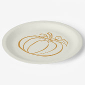 秋の秋パンプキンサンクスギビングデザイン ペーパープレート (アングル)