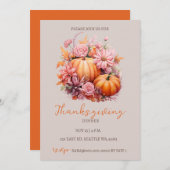 秋の秋パンプキンズサンクスギビングディナー 招待状 (正面/裏面)