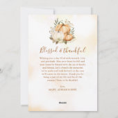 秋の秋パンプキンハッピーサンクスギビング シーズンカード (裏面)