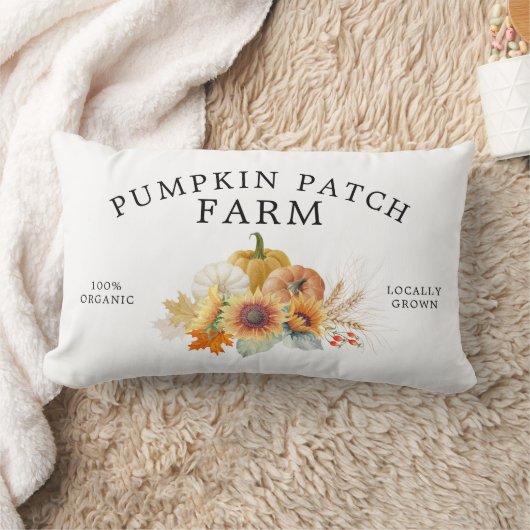 秋の秋パンプキンパッチファームファームハウス ランバークッション (ブランケット)