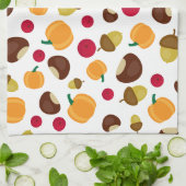 秋の秋パンプキンベリーパターン キッチンタオル (折り畳み)