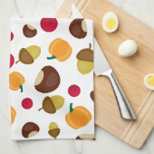 秋の秋パンプキンベリーパターン キッチンタオル (四つ折り)