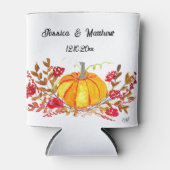 秋の秋パンプキ葉ンズウォーター結婚カラー 缶クーラー (正面)