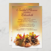 秋の秋ピネコーンズブライダルシャワー招待 招待状 (正面/裏面)