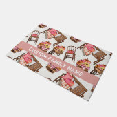 秋の秋ピンクパンプキンドアマット ドアマット (アングル)