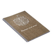 秋の秋フィリグリーパンプキン&バーラップノートブック ノートブック (右側)