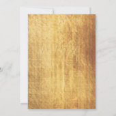 秋の秋フェイク金ゴールドリーフ&スティックリース結婚ズ 招待状 (裏面)