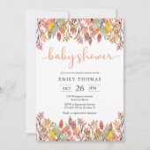秋の秋フラワーベビーシャワー招待状 招待状 (正面)