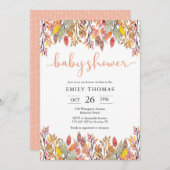 秋の秋フラワーベビーシャワー招待状 招待状 (正面/裏面)