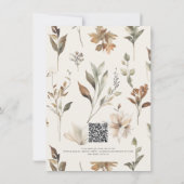 秋の秋フローラの葉にミュート結婚の詳細 招待状 (裏面)