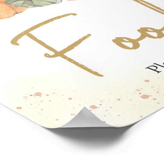 秋の秋フローラカボチャ赤ちゃんシャワーフード ポスター (角)