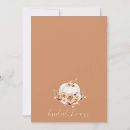 秋の秋フローラカボチャ赤ちゃんシャワー 招待状 (裏面)
