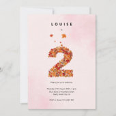 秋の秋フローラガーデン2nd誕生日の美学 招待状 (正面)