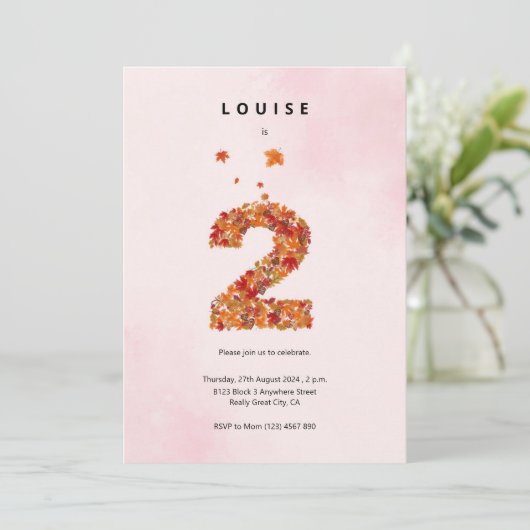 秋の秋フローラガーデン2nd誕生日の美学 招待状 (スタンド正面)