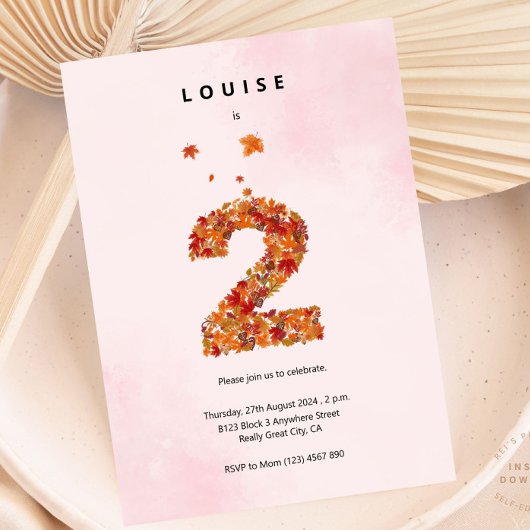 秋の秋フローラガーデン2nd誕生日の美学 招待状
