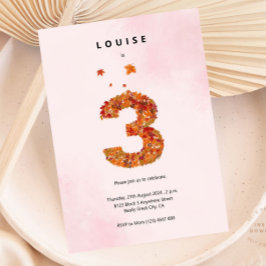 秋の秋フローラガーデン3rd誕生日の美学 招待状