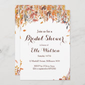 秋の秋フローラシックなブライダルシャワー招待 招待状 (正面/裏面)