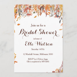 秋の秋フローラシックなブライダルシャワー招待 招待状