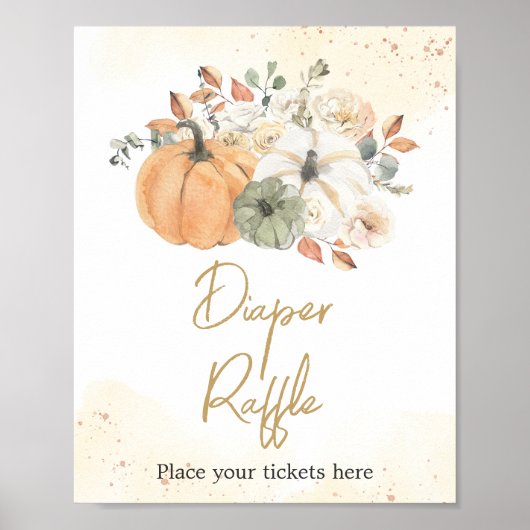 秋の秋フローラパンプキンおむつラッフル ポスター (正面)