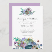 秋の秋フローラパンプキ結婚ンズ 招待状 (正面/裏面)