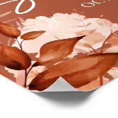 秋の秋フローラベビーシャワーウェルカムサイン ポスター (角)