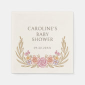 秋の秋フローラベビーシャワー スタンダードカクテルナプキン (正面)