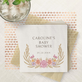 秋の秋フローラベビーシャワー スタンダードカクテルナプキン