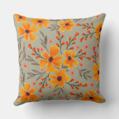 秋の秋フローラルパターンセージグリーン クッション (裏面)