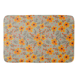 秋の秋フローラルパターンセージグリーン バスマット