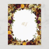 秋の秋フローラ予算結婚式招待状 (裏面)