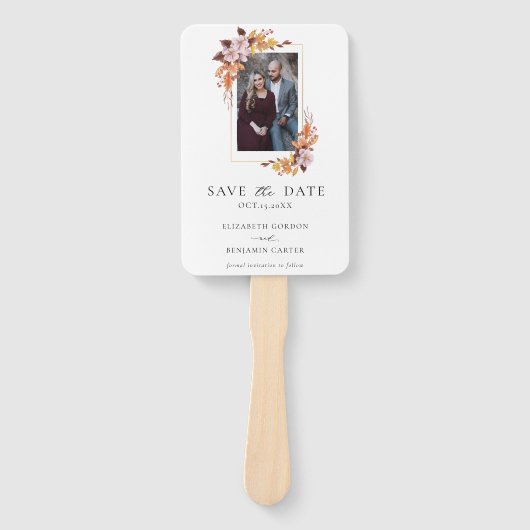 秋の秋フローラ写真エレガント台本植物学 ハンドファン (正面)