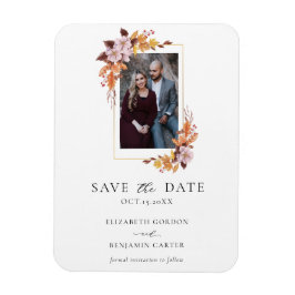 秋の秋フローラ写真エレガント台本植物学 マグネット