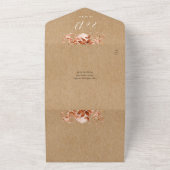 秋の秋フローラ素朴クラフトQRコード結婚ズ オールインワン招待状 (外側)