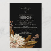秋の秋フローラ結婚ブラックの旅程 プログラム (裏面)
