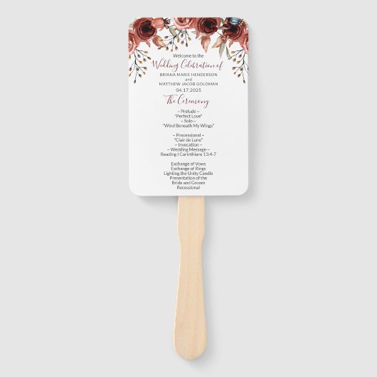 秋の秋フローラ結婚式 プログラムハンドファン ハンドファン (正面)