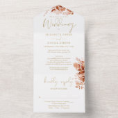 秋の秋フローラ金ゴールド詳細RSVP 結婚's オールインワン招待状 (内側)