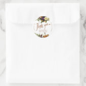 秋の秋フローラ銅の赤ちゃん感謝していシャワーあなた ラウンドシール (バッグ)