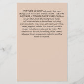 秋の秋ブライダルシャワーティーパーティー招待状 チラシ (裏面)