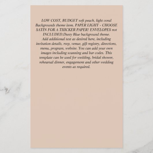 秋の秋ブライダルシャワーティーパーティー招待状 チラシ (裏面)