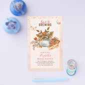 秋の秋ブライダルシャワーティーパーティー招待状 チラシ (シングル)