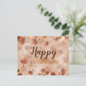 秋の秋ブラウン葉ズハッピーサンクスギビング シーズンポストカード (スタンド正面)