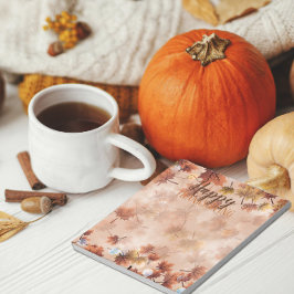 秋の秋ブラウン葉ズハッピーサンクスギビング ノートパッド