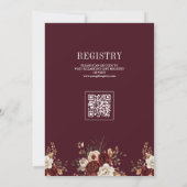 秋の秋ブルゴーニュの木QRコードベビーシャワー 招待状 (裏面)