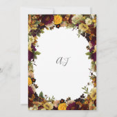 秋の秋ブルゴーニュフローラ素朴なシック結婚ズ 招待状 (裏面)