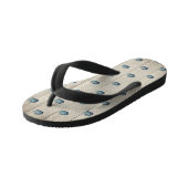 秋の秋ブルーパンプキンカウ素朴ィーグレーウッド キッズビーチサンダル (アングル)